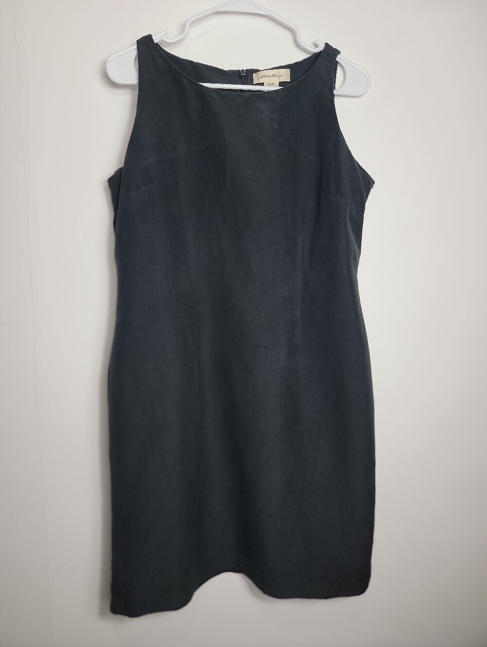 Eddie Bauer Women's Black Back Zip Sleeveless Shift Dress, 14